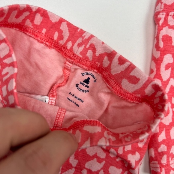Bundle of 2 NWOT Baby Gap Leopard Print Legging Shorts in Coral Sz 0-3M - Picture 3 of 5